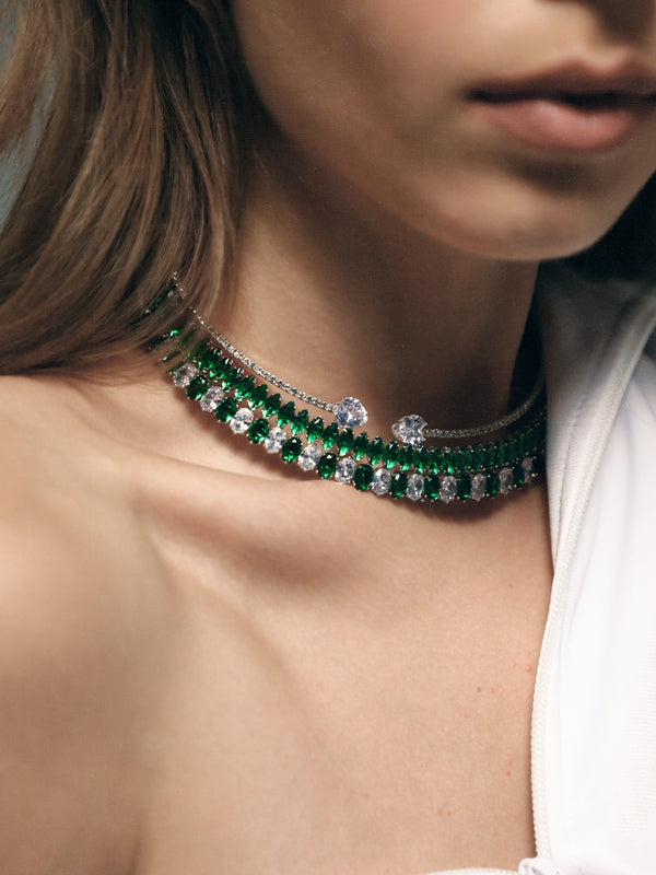 ESOTERIC CHOKER EMERALD AND WHITE