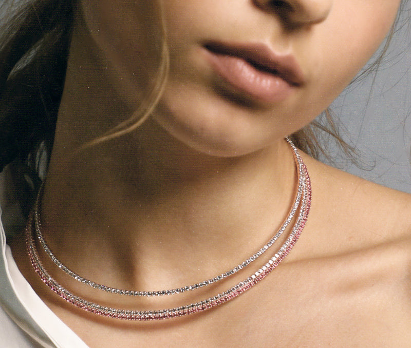 INNER LIGHT CHOKER ROSE GOLD AND WHITE