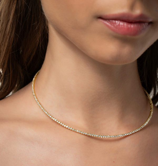 INNER LIGHT CHOKER YELLOW GOLD AND WHITE