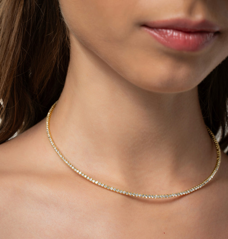 INNER LIGHT CHOKER YELLOW GOLD AND WHITE