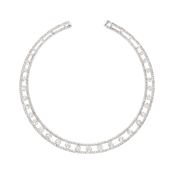 LEGACY CHOKER SILVER AND WHITE