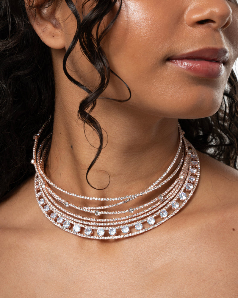 LEGACY CHOKER ROSE GOLD AND WHITE