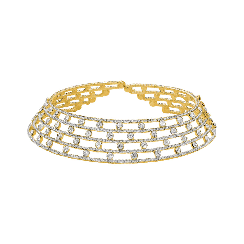 ECHO CHOKER YELLOW GOLD AND WHITE