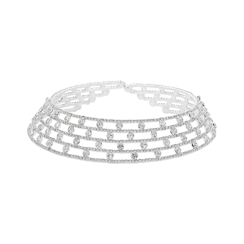 ECHO CHOKER SILVER AND WHITE