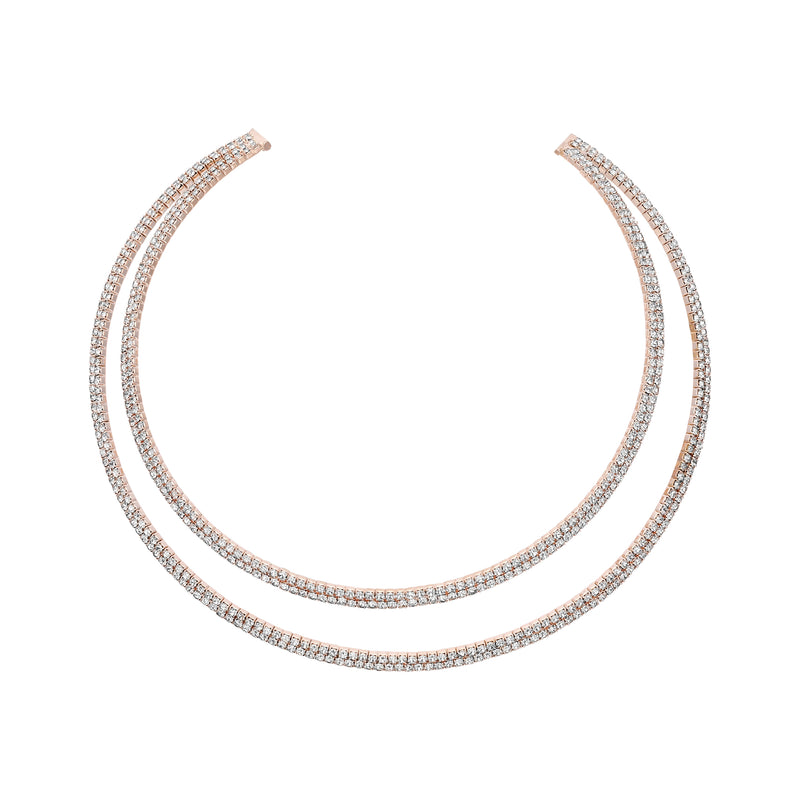 LABYRINTH CHOKER ROSE GOLD AND WHITE