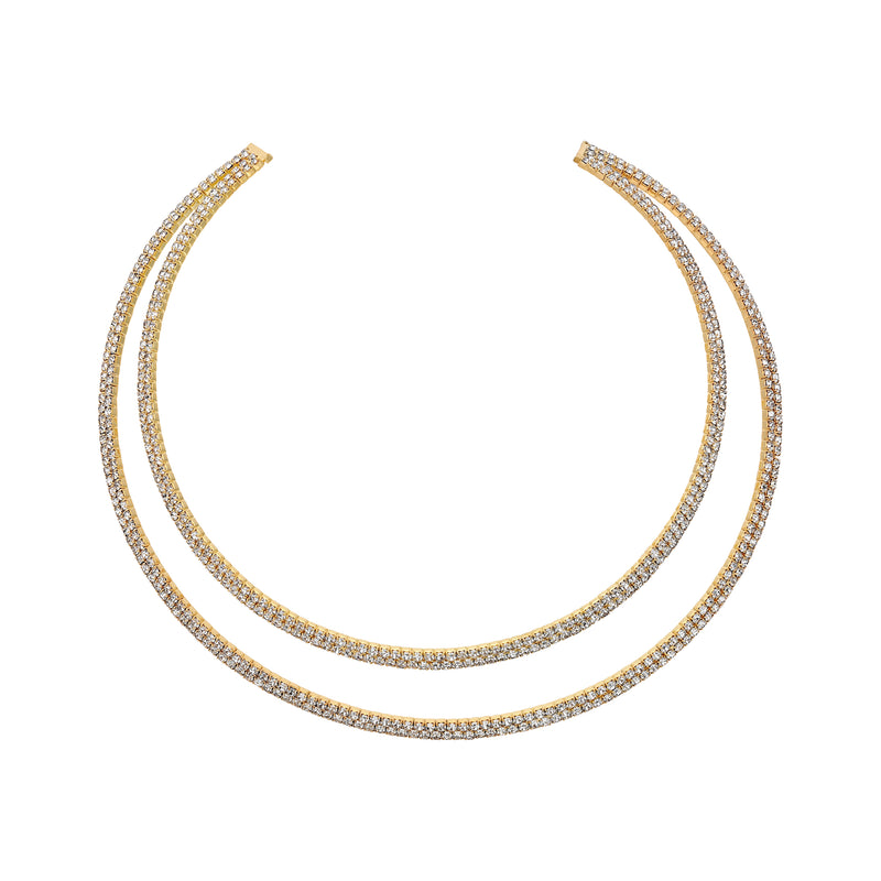 LABYRINTH CHOKER YELLOW GOLD AND WHITE